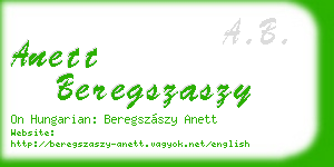 anett beregszaszy business card