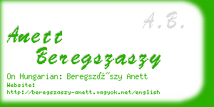 anett beregszaszy business card